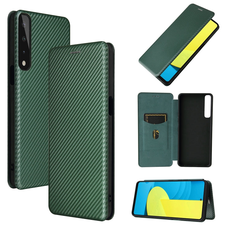 For LG Stylo 7 Carbon Fiber Texture Horizontal Flip TPU + PC + PU Leather Case with Card Slot