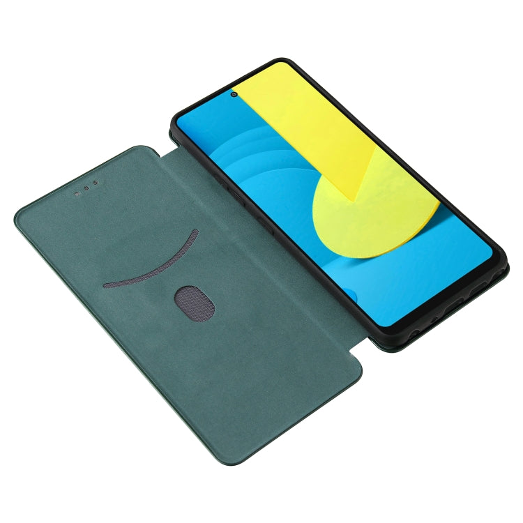 For LG Stylo 7 Carbon Fiber Texture Horizontal Flip TPU + PC + PU Leather Case with Card Slot