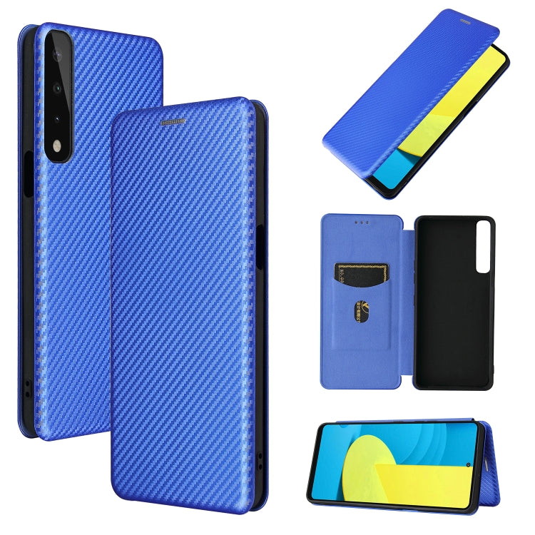 For LG Stylo 7 Carbon Fiber Texture Horizontal Flip TPU + PC + PU Leather Case with Card Slot
