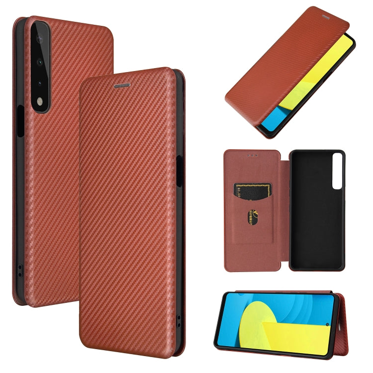 For LG Stylo 7 Carbon Fiber Texture Horizontal Flip TPU + PC + PU Leather Case with Card Slot