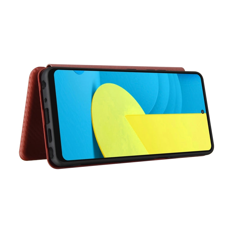For LG Stylo 7 Carbon Fiber Texture Horizontal Flip TPU + PC + PU Leather Case with Card Slot