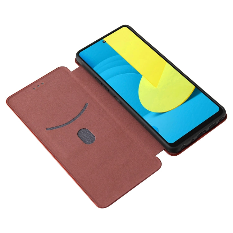 For LG Stylo 7 Carbon Fiber Texture Horizontal Flip TPU + PC + PU Leather Case with Card Slot