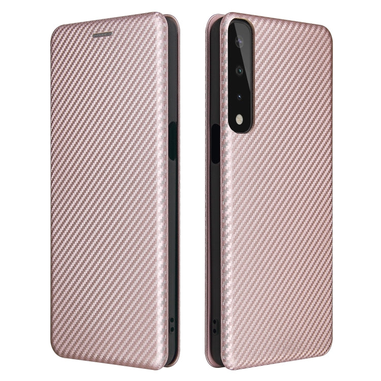 For LG Stylo 7 Carbon Fiber Texture Horizontal Flip TPU + PC + PU Leather Case with Card Slot