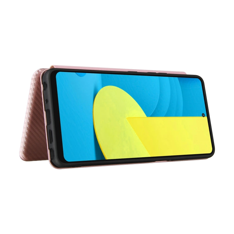 For LG Stylo 7 Carbon Fiber Texture Horizontal Flip TPU + PC + PU Leather Case with Card Slot