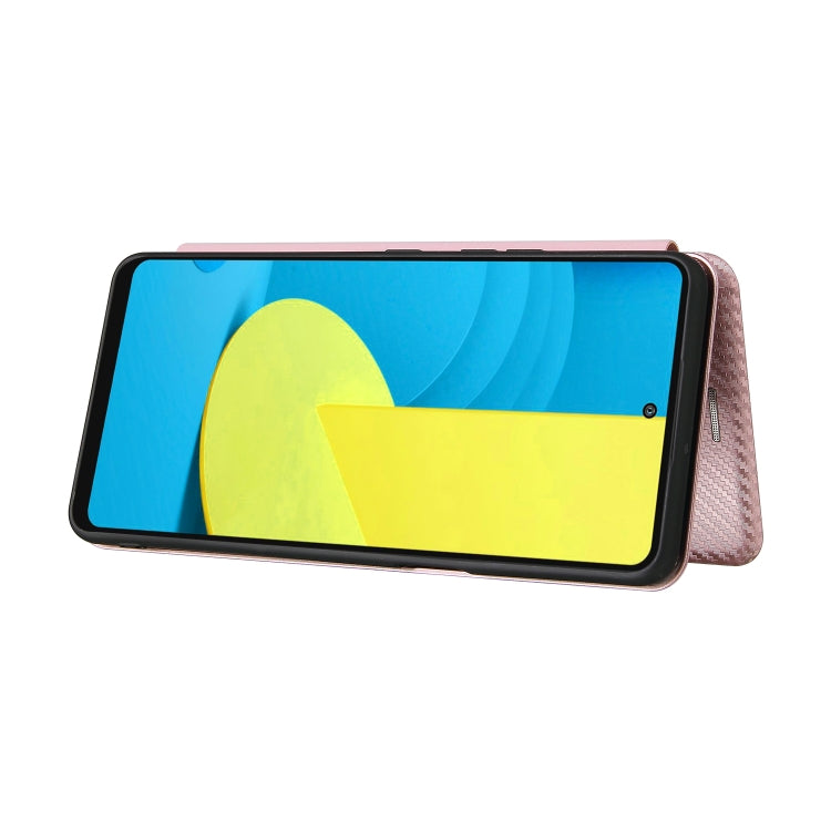 For LG Stylo 7 Carbon Fiber Texture Horizontal Flip TPU + PC + PU Leather Case with Card Slot