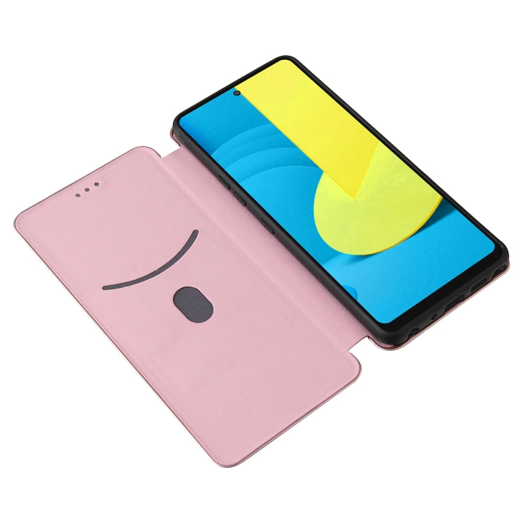 For LG Stylo 7 Carbon Fiber Texture Horizontal Flip TPU + PC + PU Leather Case with Card Slot
