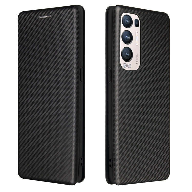For OPPO Find X3 Neo Carbon Fiber Texture Horizontal Flip TPU + PC + PU Leather Case with Card Slot