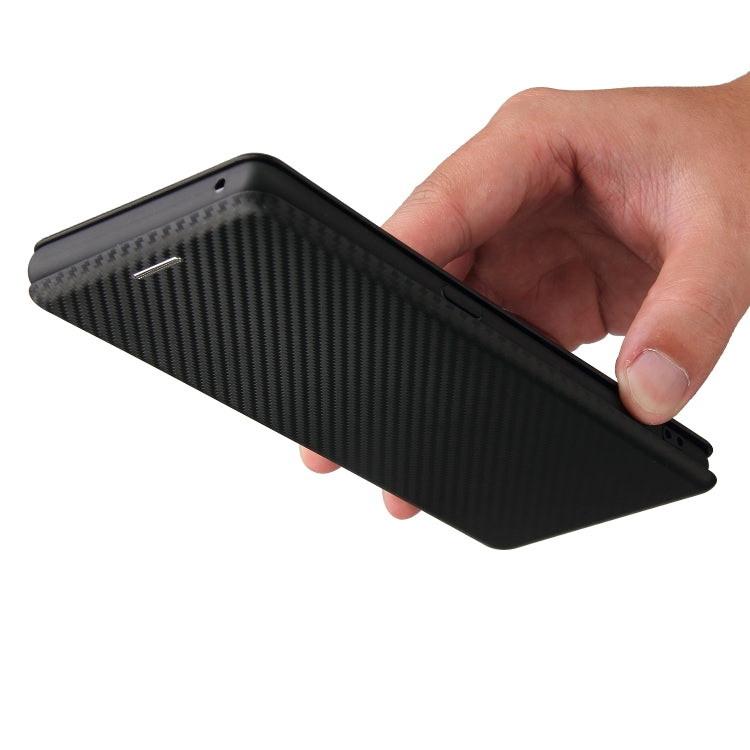 For OPPO Find X3 Neo Carbon Fiber Texture Horizontal Flip TPU + PC + PU Leather Case with Card Slot