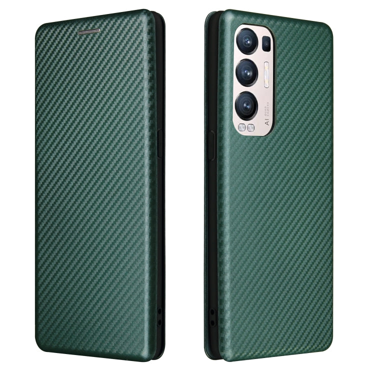 For OPPO Find X3 Neo Carbon Fiber Texture Horizontal Flip TPU + PC + PU Leather Case with Card Slot