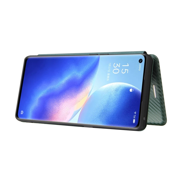 For OPPO Find X3 Neo Carbon Fiber Texture Horizontal Flip TPU + PC + PU Leather Case with Card Slot