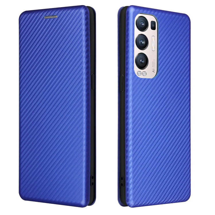 For OPPO Find X3 Neo Carbon Fiber Texture Horizontal Flip TPU + PC + PU Leather Case with Card Slot