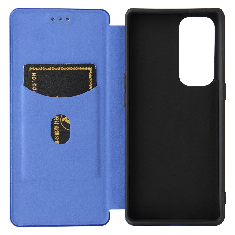 For OPPO Find X3 Neo Carbon Fiber Texture Horizontal Flip TPU + PC + PU Leather Case with Card Slot