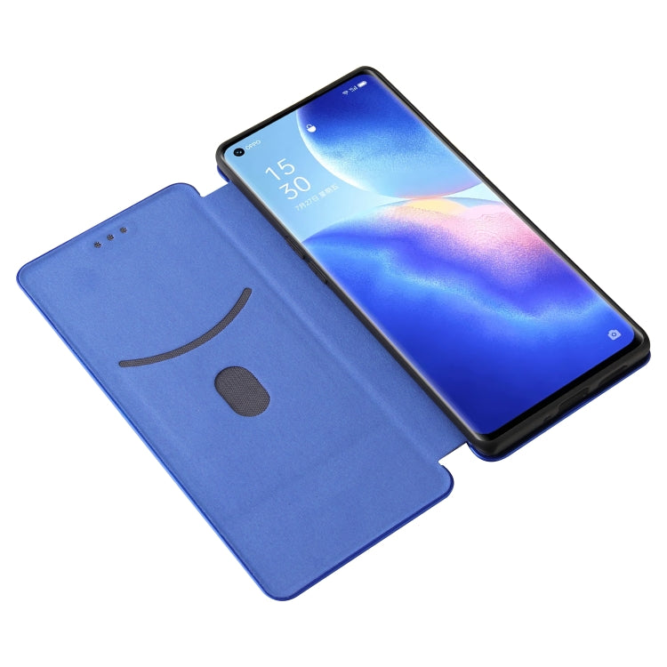 For OPPO Find X3 Neo Carbon Fiber Texture Horizontal Flip TPU + PC + PU Leather Case with Card Slot