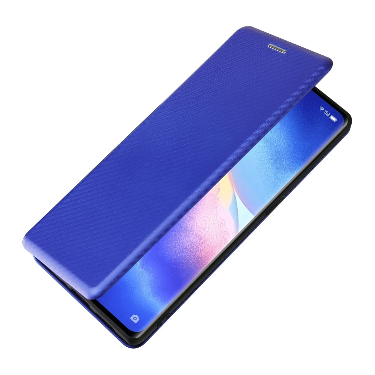 For OPPO Find X3 Neo Carbon Fiber Texture Horizontal Flip TPU + PC + PU Leather Case with Card Slot