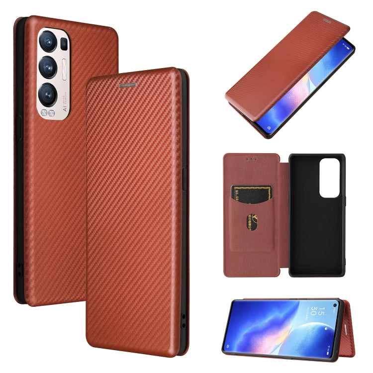 For OPPO Find X3 Neo Carbon Fiber Texture Horizontal Flip TPU + PC + PU Leather Case with Card Slot