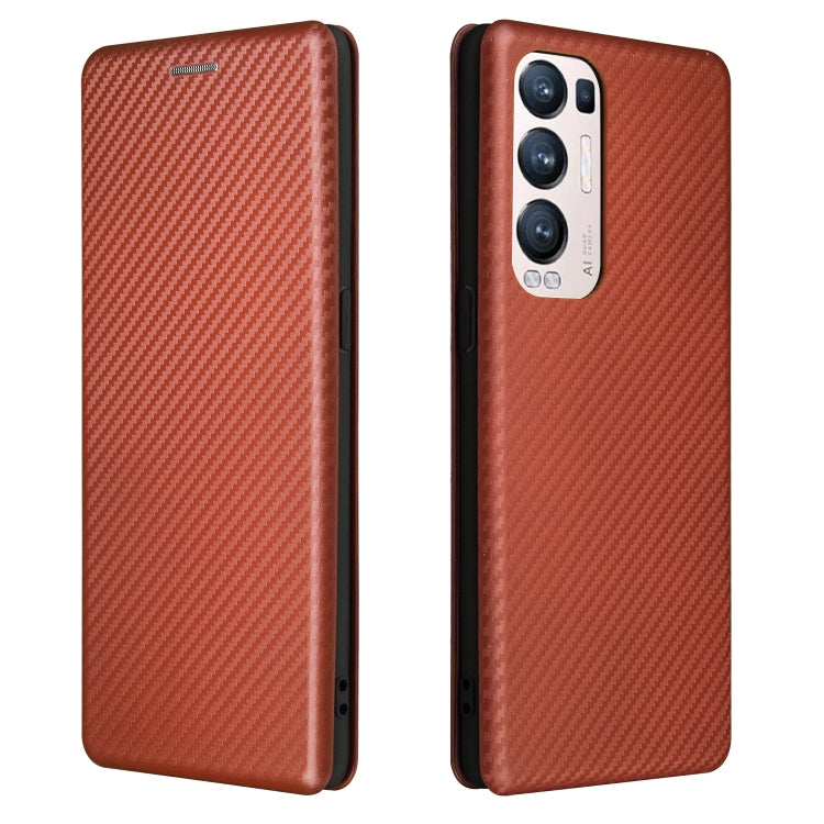 For OPPO Find X3 Neo Carbon Fiber Texture Horizontal Flip TPU + PC + PU Leather Case with Card Slot