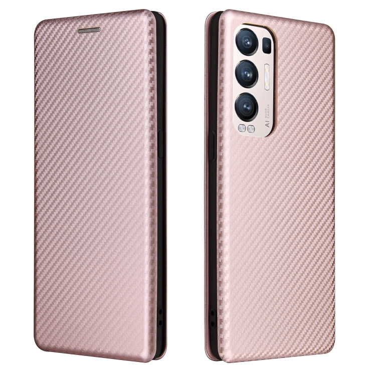 For OPPO Find X3 Neo Carbon Fiber Texture Horizontal Flip TPU + PC + PU Leather Case with Card Slot