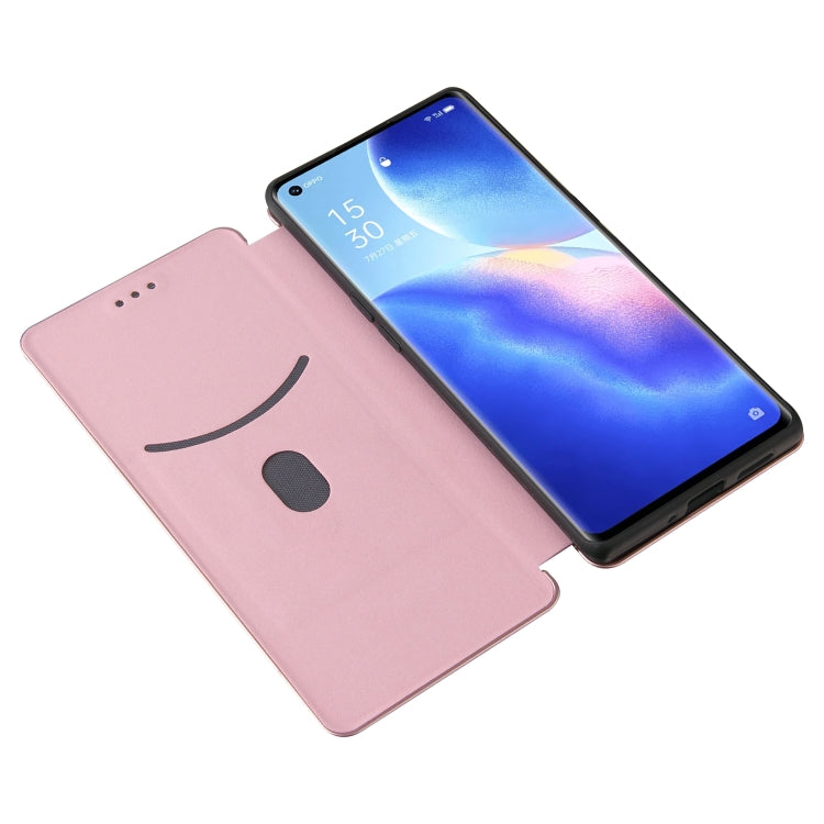 For OPPO Find X3 Neo Carbon Fiber Texture Horizontal Flip TPU + PC + PU Leather Case with Card Slot