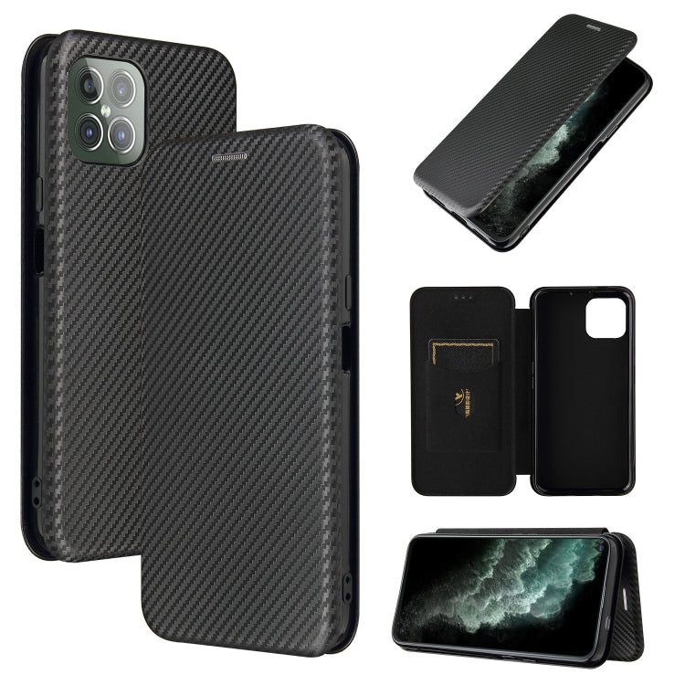 For Cubot C30 Carbon Fiber Texture Horizontal Flip TPU + PC + PU Leather Case with Card Slot