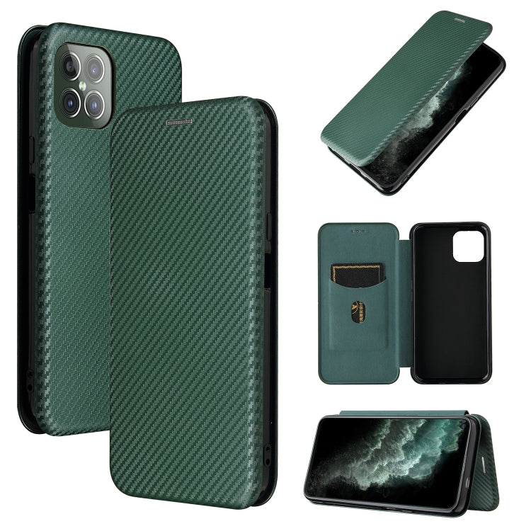 For Cubot C30 Carbon Fiber Texture Horizontal Flip TPU + PC + PU Leather Case with Card Slot