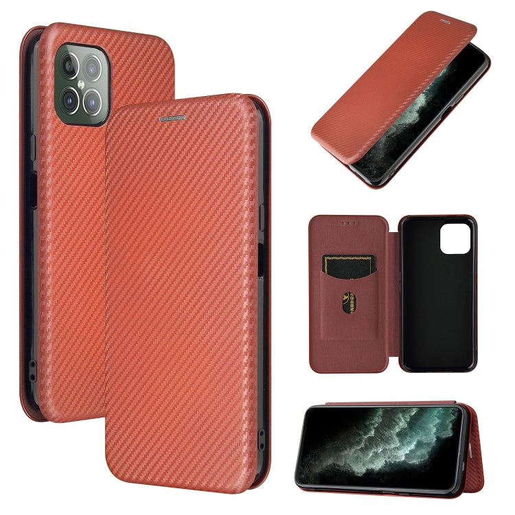 For Cubot C30 Carbon Fiber Texture Horizontal Flip TPU + PC + PU Leather Case with Card Slot