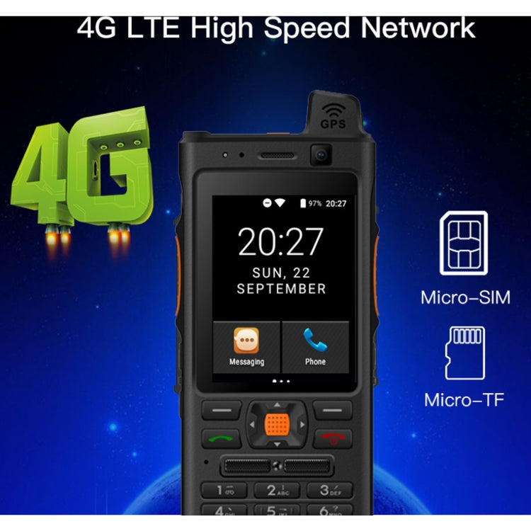 IP68 Waterproof, 4100mAh Battery, 2.4 inch Android 8.1 MT6739 Cortex A53 Quad Core 1.5GHz, Network: 4G, NFC, OTG,POC(Black)