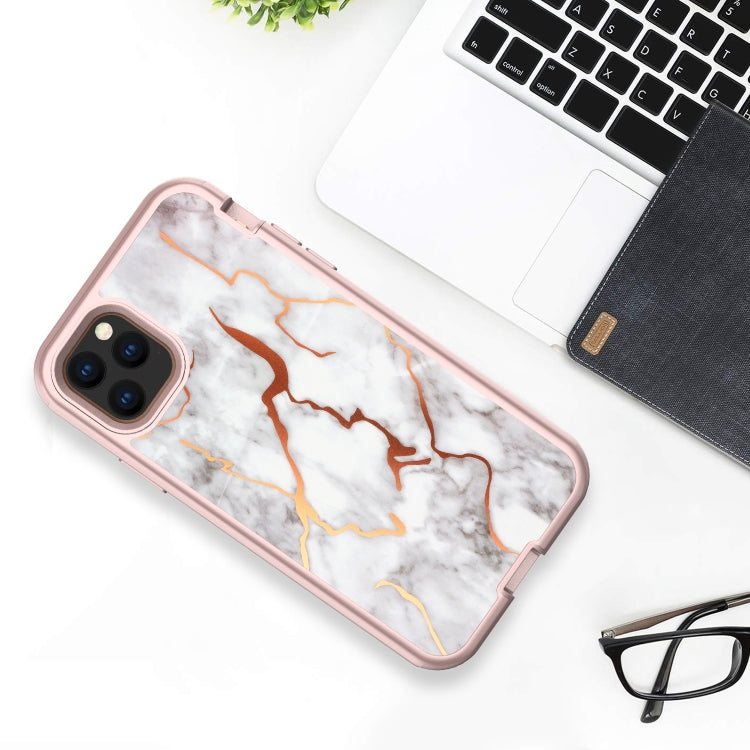 For iPhone 11 Pro Electroplated IMD Full Coverage Shockproof PC + Skin + Silicon Case