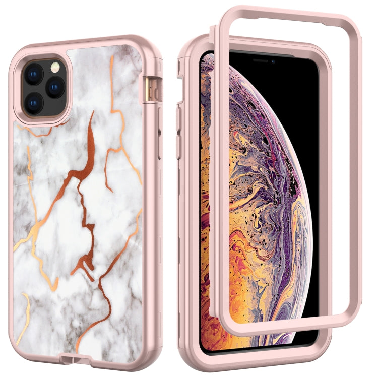 For iPhone 11 Pro Max Electroplated IMD Full Coverage Shockproof PC + Skin + Silicon Case