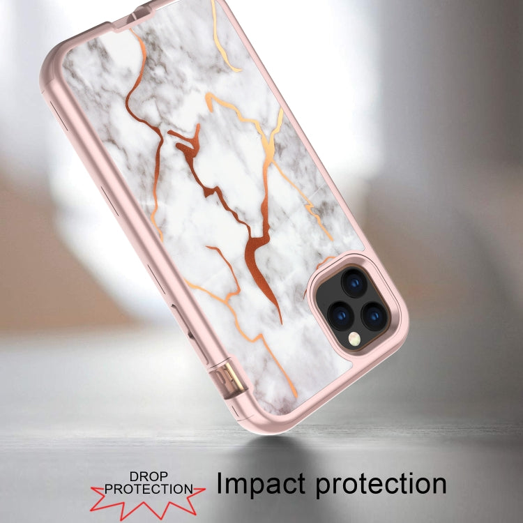 For iPhone 11 Pro Max Electroplated IMD Full Coverage Shockproof PC + Skin + Silicon Case
