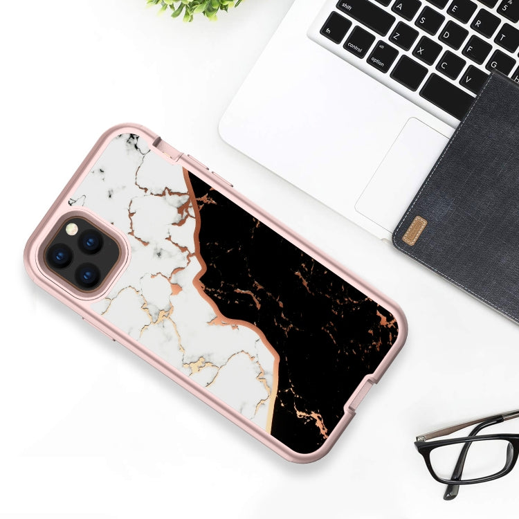 For iPhone 11 Pro Max Electroplated IMD Full Coverage Shockproof PC + Skin + Silicon Case