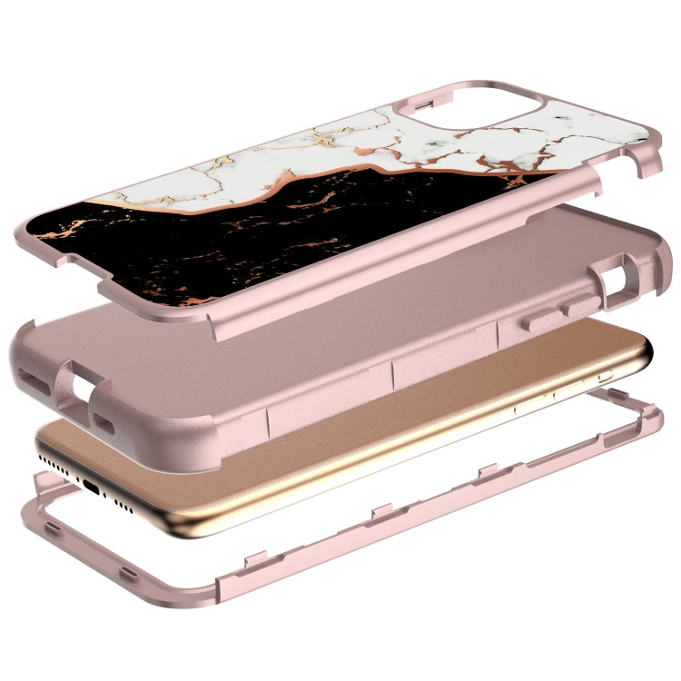 For iPhone 11 Pro Max Electroplated IMD Full Coverage Shockproof PC + Skin + Silicon Case