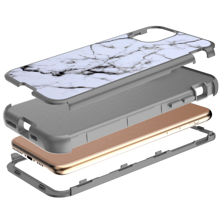 For iPhone 11 Pro Max Electroplated IMD Full Coverage Shockproof PC + Skin + Silicon Case