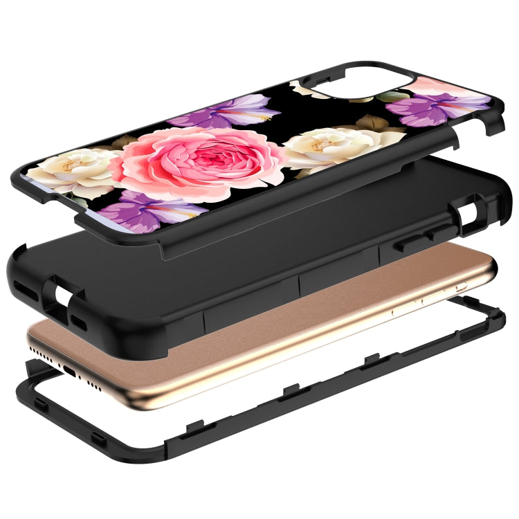 For iPhone 11 Pro Max Electroplated IMD Full Coverage Shockproof PC + Skin + Silicon Case