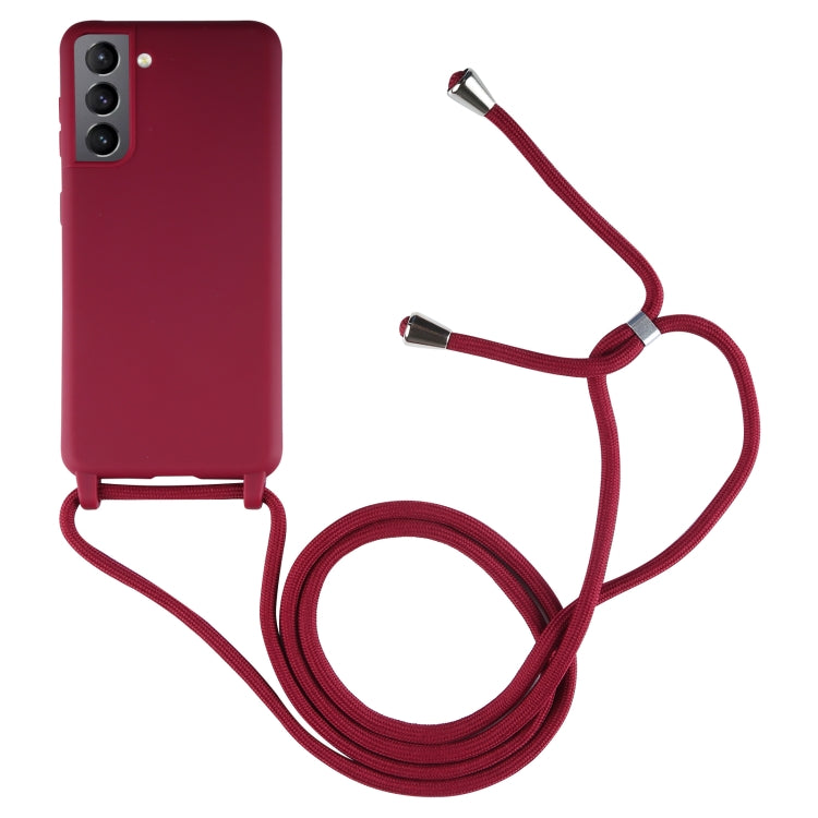 For Samsung Galaxy S21+ 5G Candy Colors TPU Protective Case with Lanyard