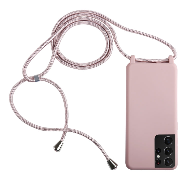 For Samsung Galaxy S21 Ultra 5G Candy Colors TPU Protective Case with Lanyard