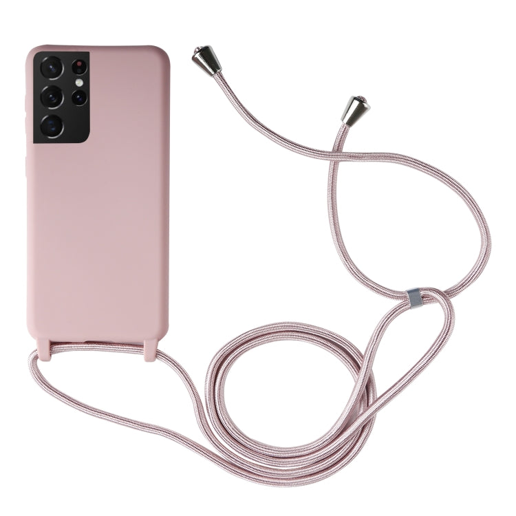 For Samsung Galaxy S21 Ultra 5G Candy Colors TPU Protective Case with Lanyard
