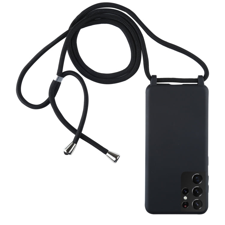For Samsung Galaxy S21 Ultra 5G Candy Colors TPU Protective Case with Lanyard