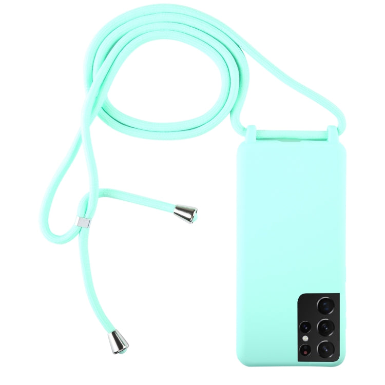 For Samsung Galaxy S21 Ultra 5G Candy Colors TPU Protective Case with Lanyard