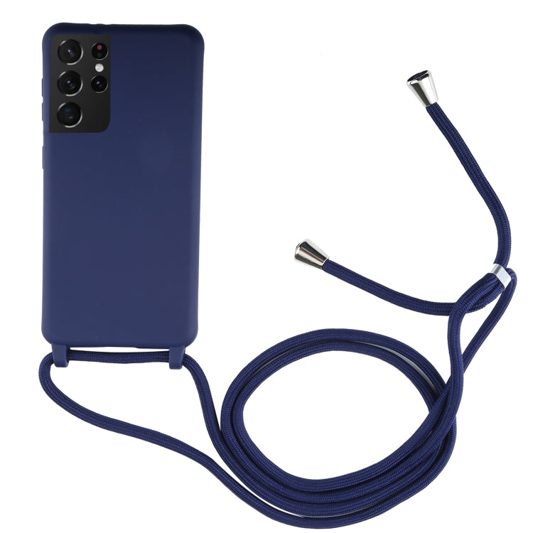 For Samsung Galaxy S21 Ultra 5G Candy Colors TPU Protective Case with Lanyard