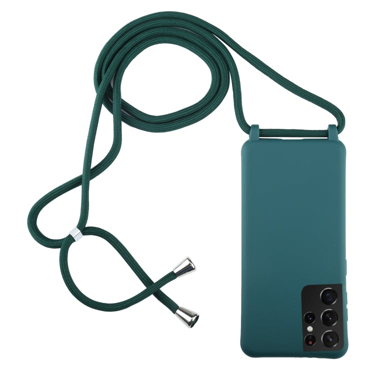 For Samsung Galaxy S21 Ultra 5G Candy Colors TPU Protective Case with Lanyard