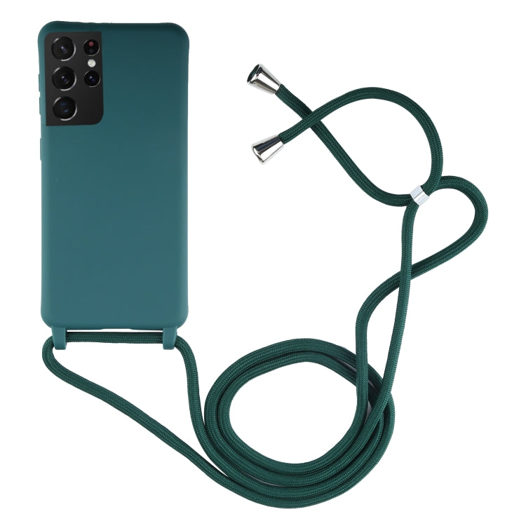 For Samsung Galaxy S21 Ultra 5G Candy Colors TPU Protective Case with Lanyard