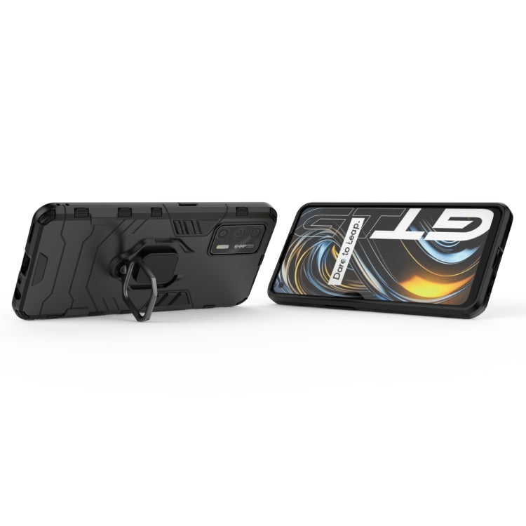 For OPPO Realme GT 5G PC + TPU Shockproof Protective Case with Magnetic Ring Holder