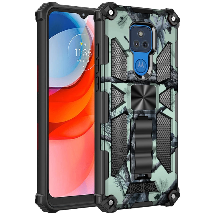 For Motorola Moto G Play (2021) Camouflage Armor Shockproof TPU + PC Magnetic Protective Case with Holder