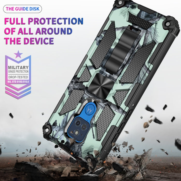 For Motorola Moto G Play (2021) Camouflage Armor Shockproof TPU + PC Magnetic Protective Case with Holder