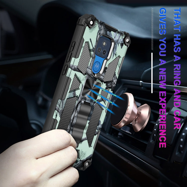 For Motorola Moto G Play (2021) Camouflage Armor Shockproof TPU + PC Magnetic Protective Case with Holder