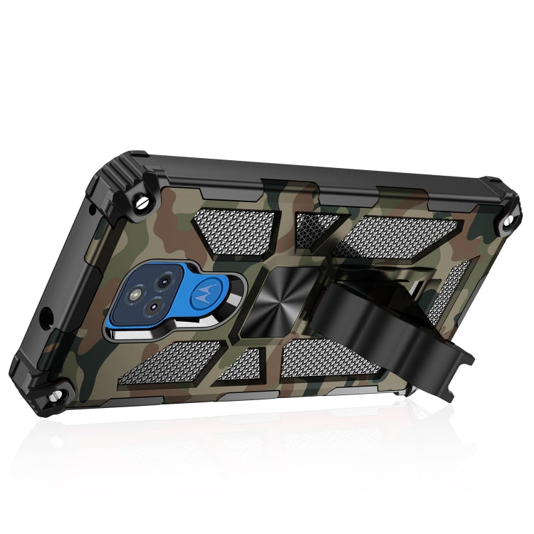 For Motorola Moto G Play (2021) Camouflage Armor Shockproof TPU + PC Magnetic Protective Case with Holder