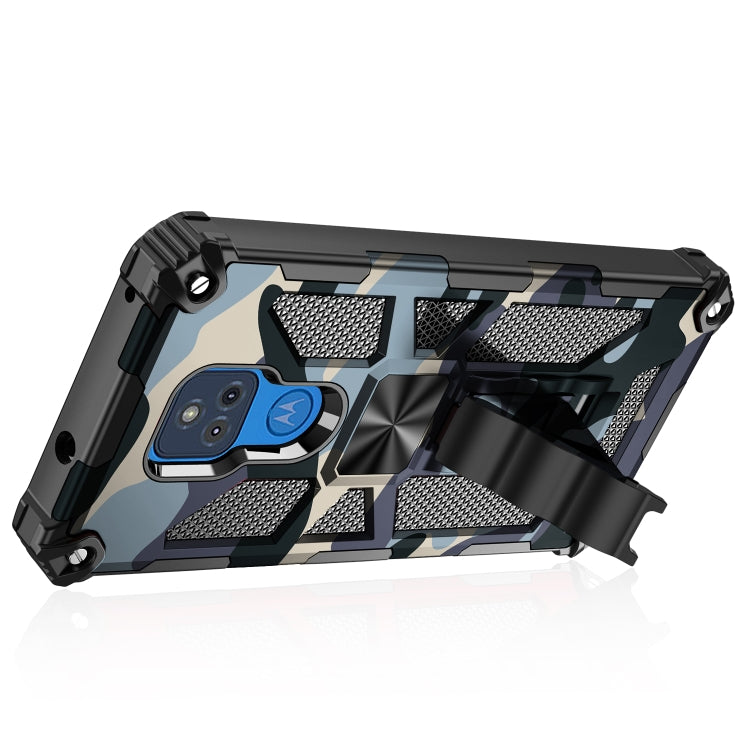For Motorola Moto G Play (2021) Camouflage Armor Shockproof TPU + PC Magnetic Protective Case with Holder