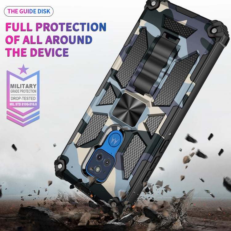 For Motorola Moto G Play (2021) Camouflage Armor Shockproof TPU + PC Magnetic Protective Case with Holder