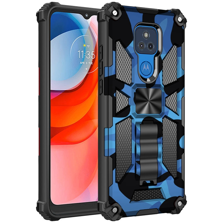For Motorola Moto G Play (2021) Camouflage Armor Shockproof TPU + PC Magnetic Protective Case with Holder