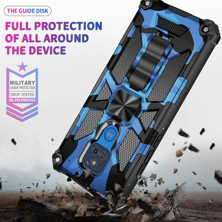 For Motorola Moto G Play (2021) Camouflage Armor Shockproof TPU + PC Magnetic Protective Case with Holder